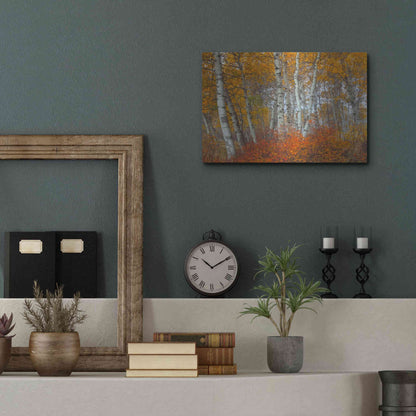 Luxe Metal Art 'Morning Aspens' by Jesse Estes, Metal Wall Art,16x12
