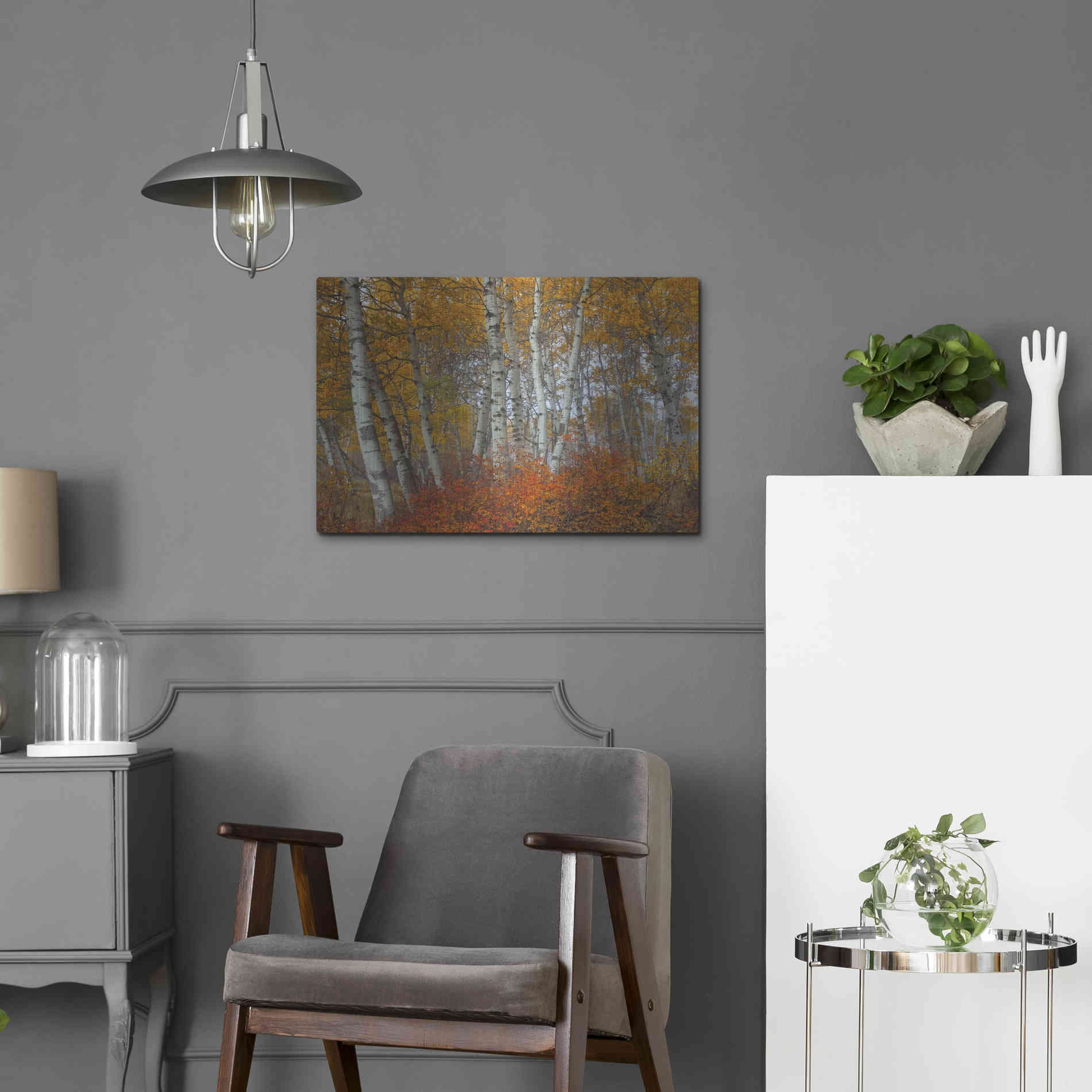 Luxe Metal Art 'Morning Aspens' by Jesse Estes, Metal Wall Art,24x16