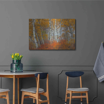 Luxe Metal Art 'Morning Aspens' by Jesse Estes, Metal Wall Art,36x24