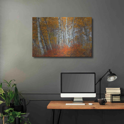 Luxe Metal Art 'Morning Aspens' by Jesse Estes, Metal Wall Art,36x24