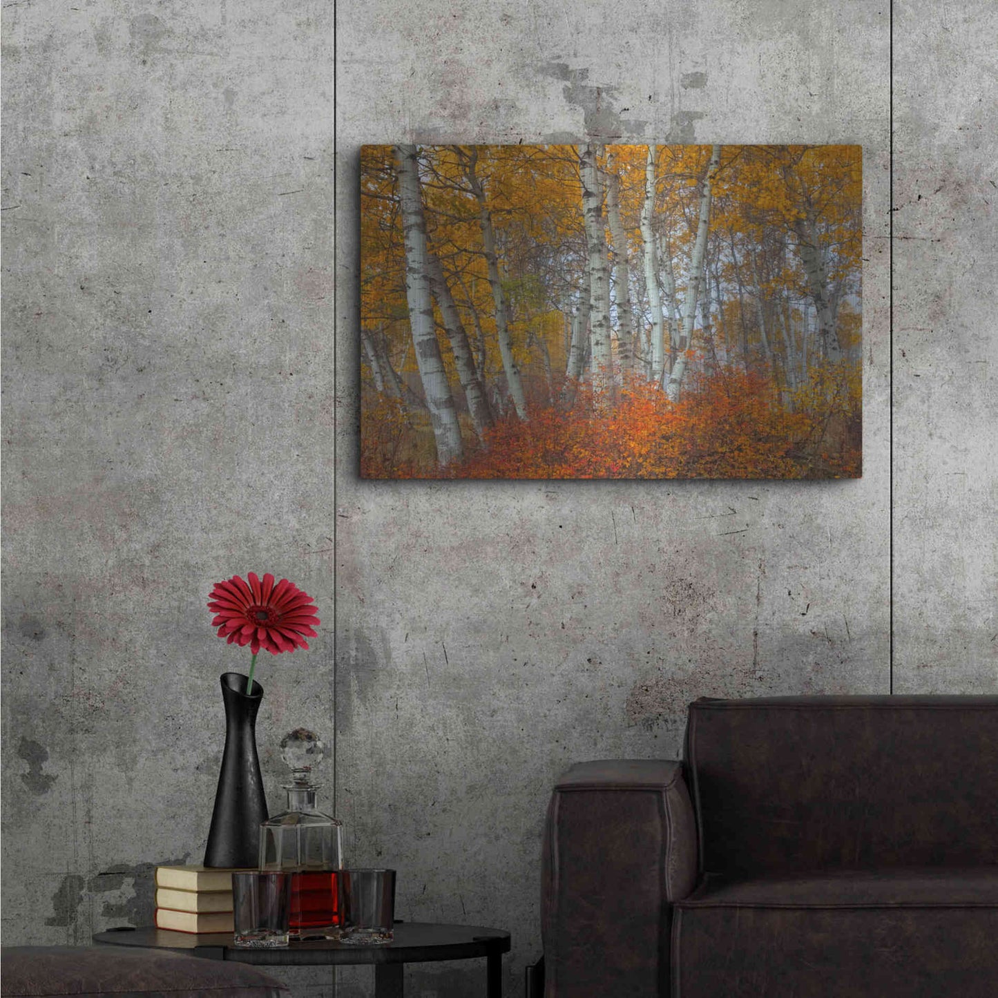 Luxe Metal Art 'Morning Aspens' by Jesse Estes, Metal Wall Art,36x24