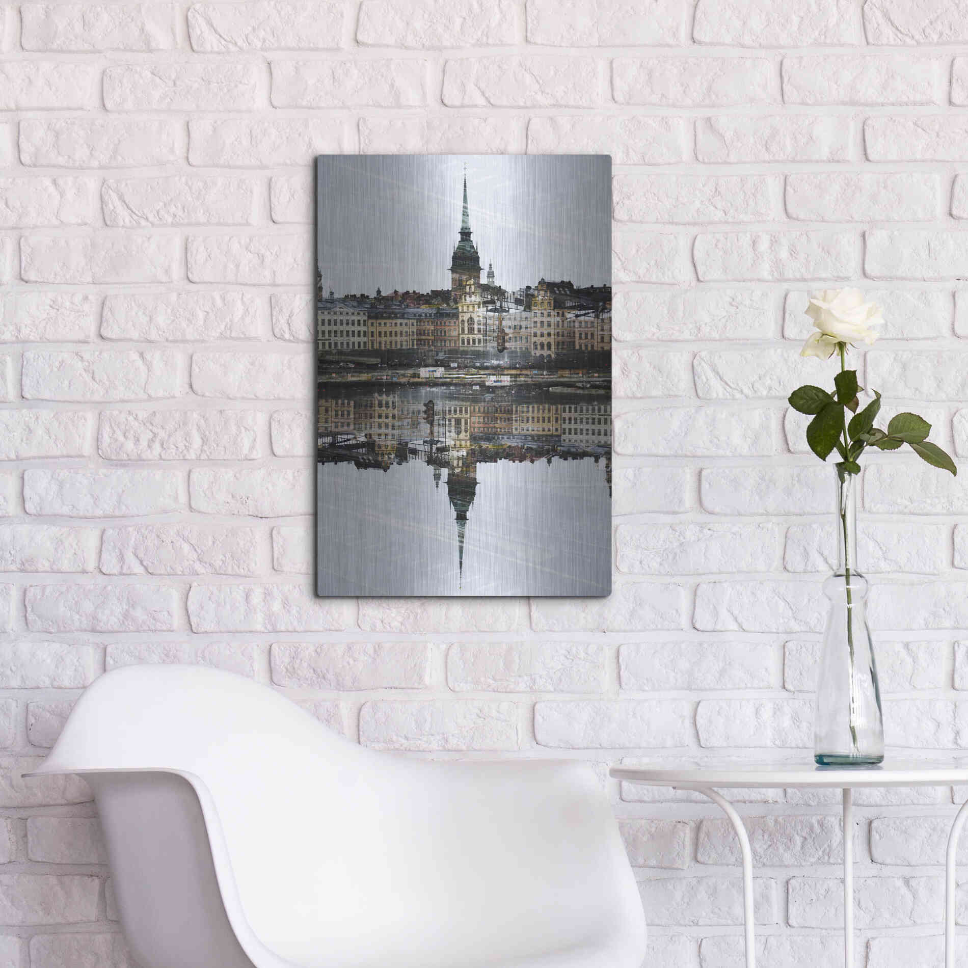 Luxe Metal Art ' Stockholm 14' by Robin Vandenabeele, Metal Wall Art,16x24