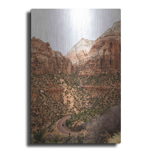 Luxe Metal Art ' Car In Zion National Park' by Robin Vandenabeele, Metal Wall Art