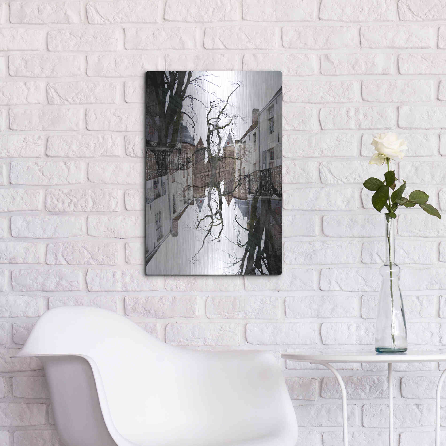 Luxe Metal Art ' Bruges 227' by Robin Vandenabeele, Metal Wall Art,16x24