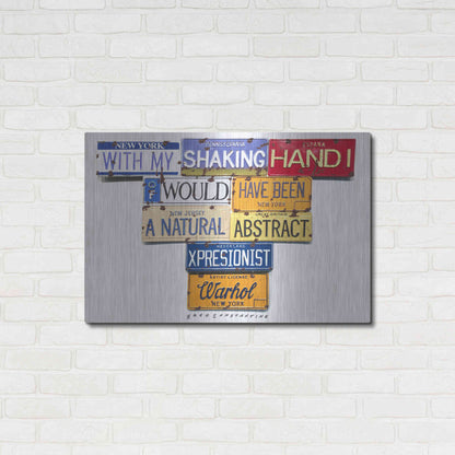 Luxe Metal Art 'Warhol Shaking Hand' by Gregory Constantine, Metal Wall Art,36x24