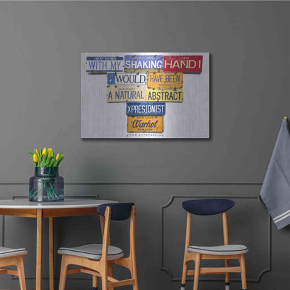 Luxe Metal Art 'Warhol Shaking Hand' by Gregory Constantine, Metal Wall Art,36x24
