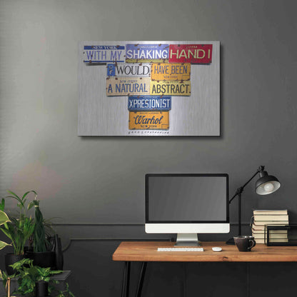 Luxe Metal Art 'Warhol Shaking Hand' by Gregory Constantine, Metal Wall Art,36x24