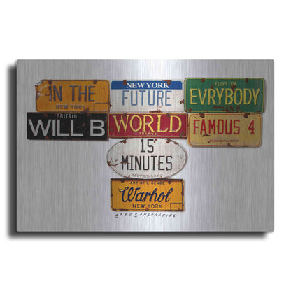 Luxe Metal Art 'Warhol Everybody Famous' by Gregory Constantine, Metal Wall Art