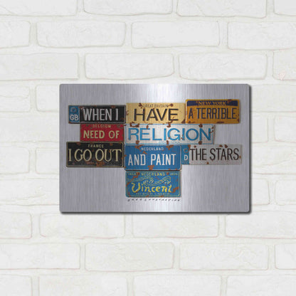 Luxe Metal Art 'Vincent Need Religion' by Gregory Constantine, Metal Wall Art,16x12