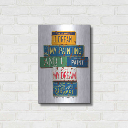 Luxe Metal Art 'Vincent Dream My Painting' by Gregory Constantine, Metal Wall Art,16x24