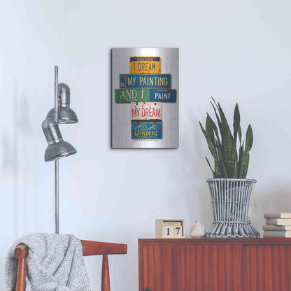 Luxe Metal Art 'Vincent Dream My Painting' by Gregory Constantine, Metal Wall Art,16x24