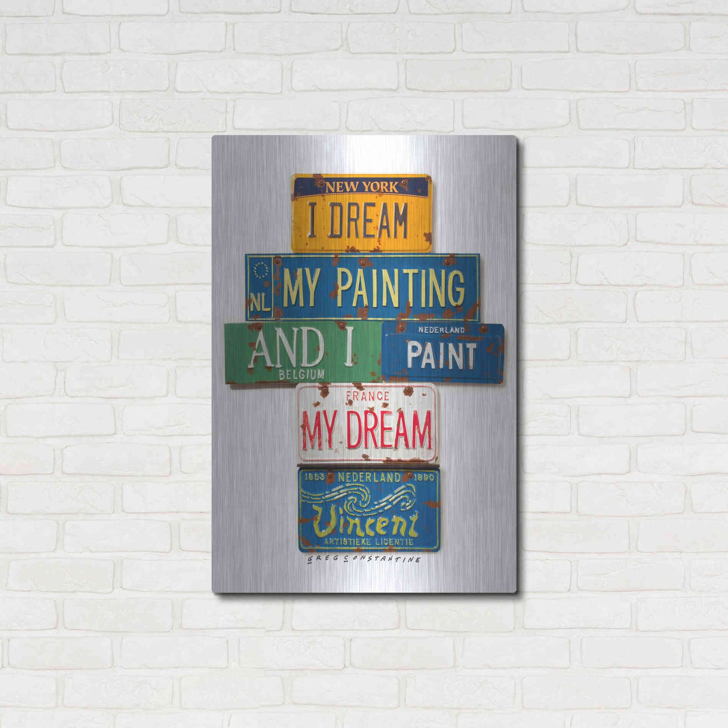 Luxe Metal Art 'Vincent Dream My Painting' by Gregory Constantine, Metal Wall Art,24x36