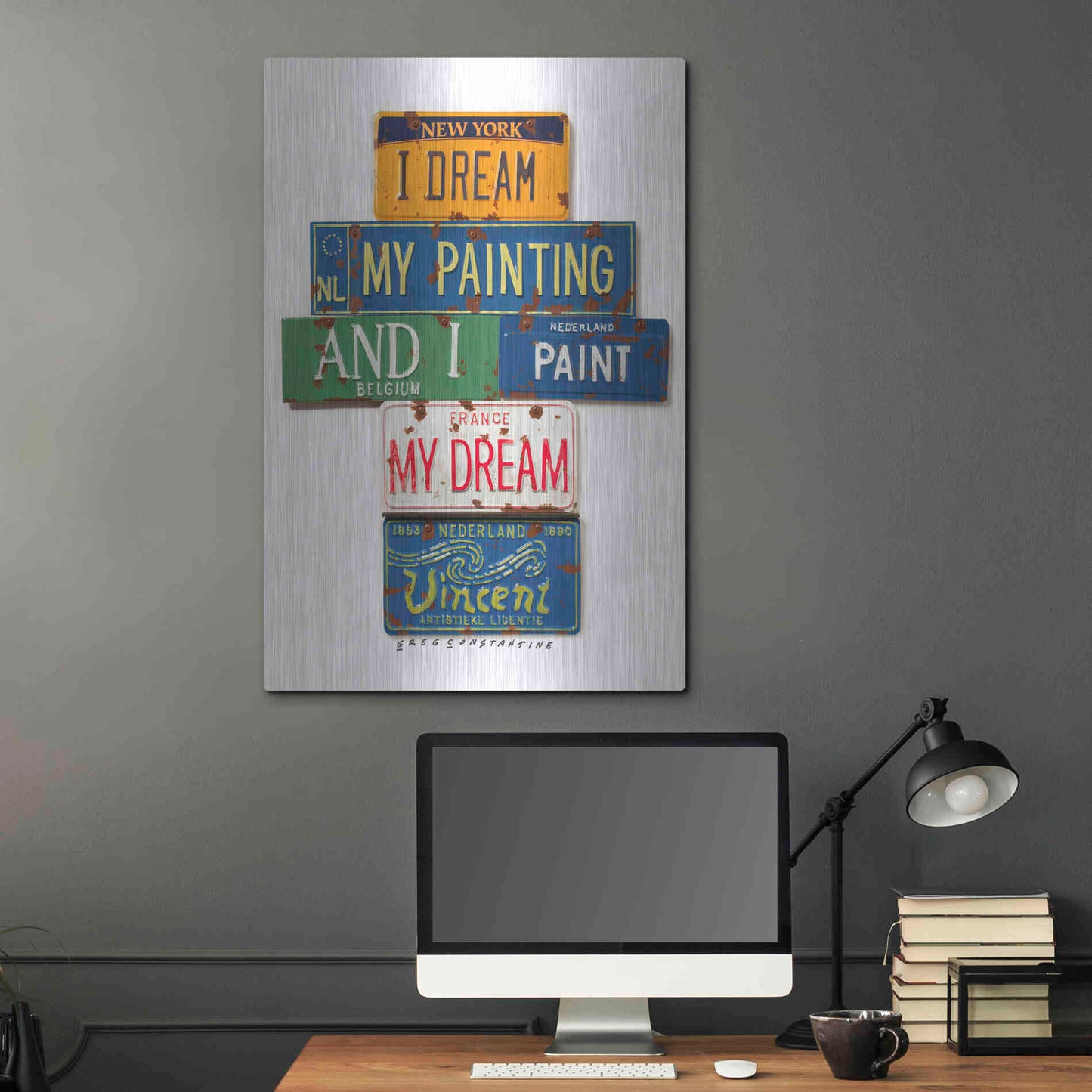Luxe Metal Art 'Vincent Dream My Painting' by Gregory Constantine, Metal Wall Art,24x36