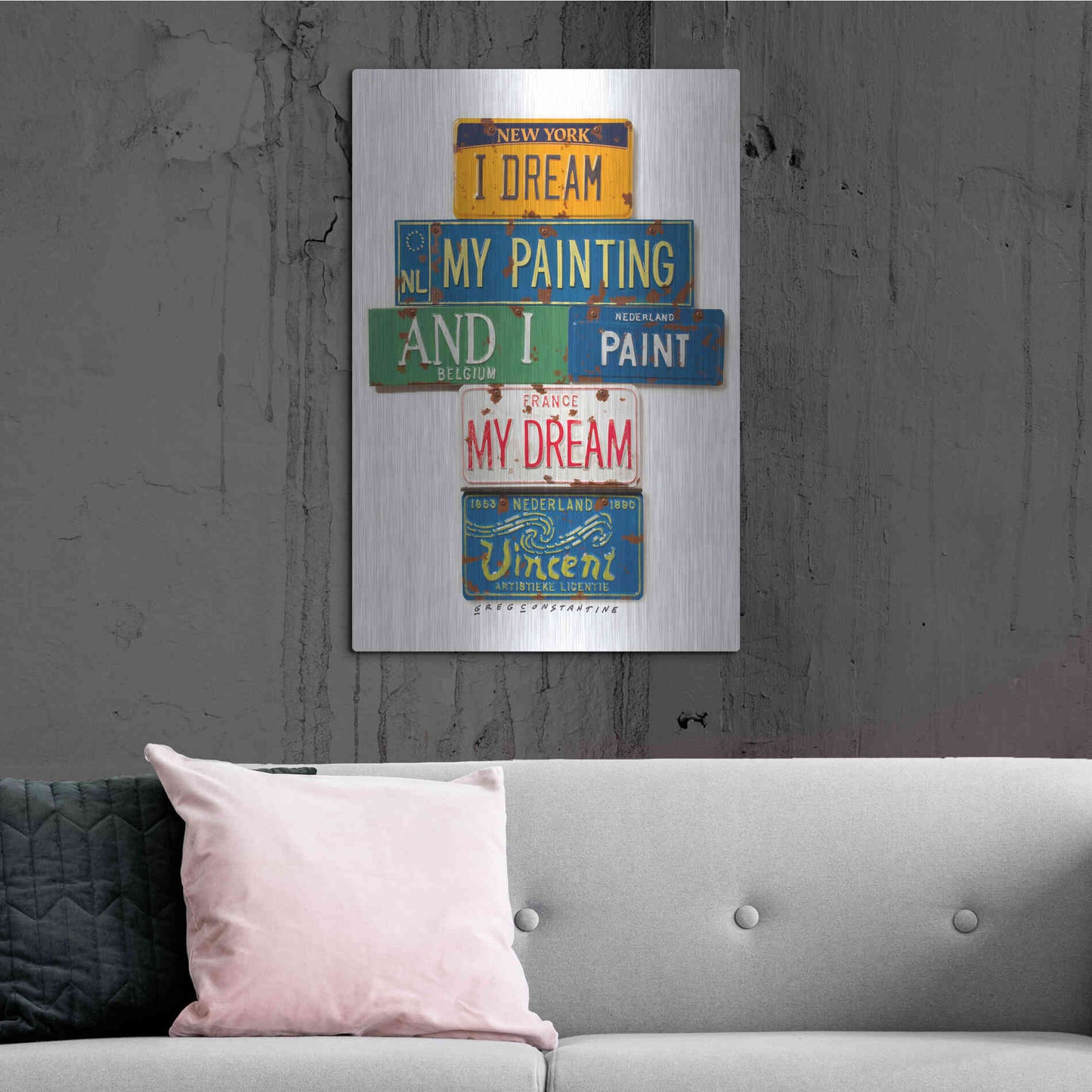 Luxe Metal Art 'Vincent Dream My Painting' by Gregory Constantine, Metal Wall Art,24x36