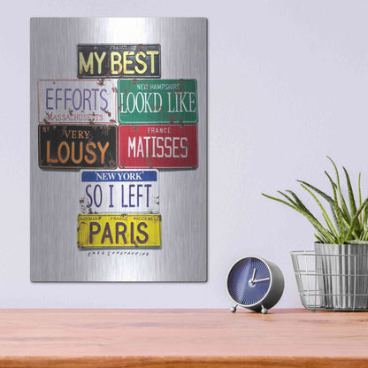 Luxe Metal Art 'Rockwell Lousy Matisses' by Gregory Constantine, Metal Wall Art,12x16