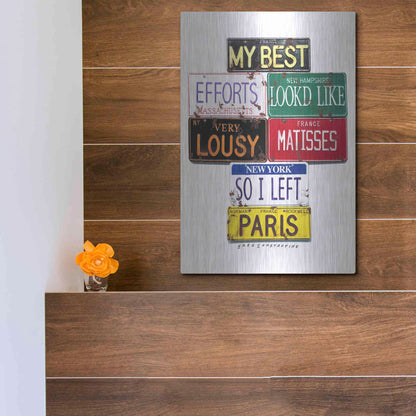Luxe Metal Art 'Rockwell Lousy Matisses' by Gregory Constantine, Metal Wall Art,12x16