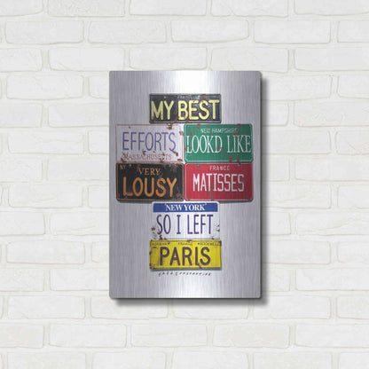 Luxe Metal Art 'Rockwell Lousy Matisses' by Gregory Constantine, Metal Wall Art,16x24