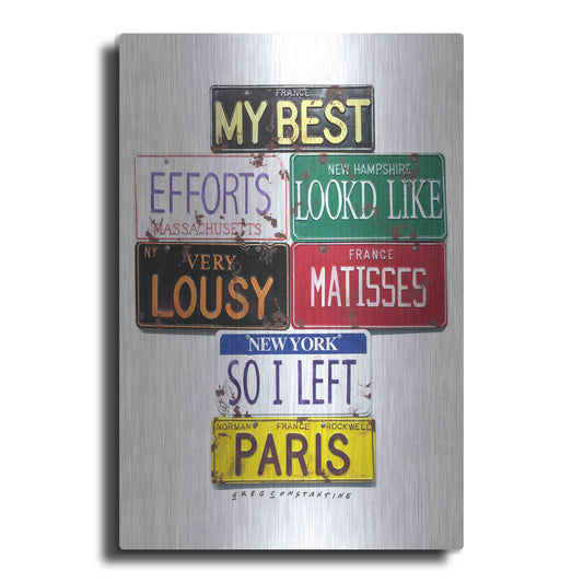 Luxe Metal Art 'Rockwell Lousy Matisses' by Gregory Constantine, Metal Wall Art
