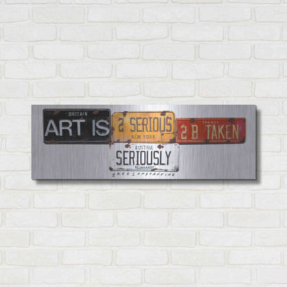 Luxe Metal Art 'Reinhardt Seriously' by Gregory Constantine, Metal Wall Art,36x12