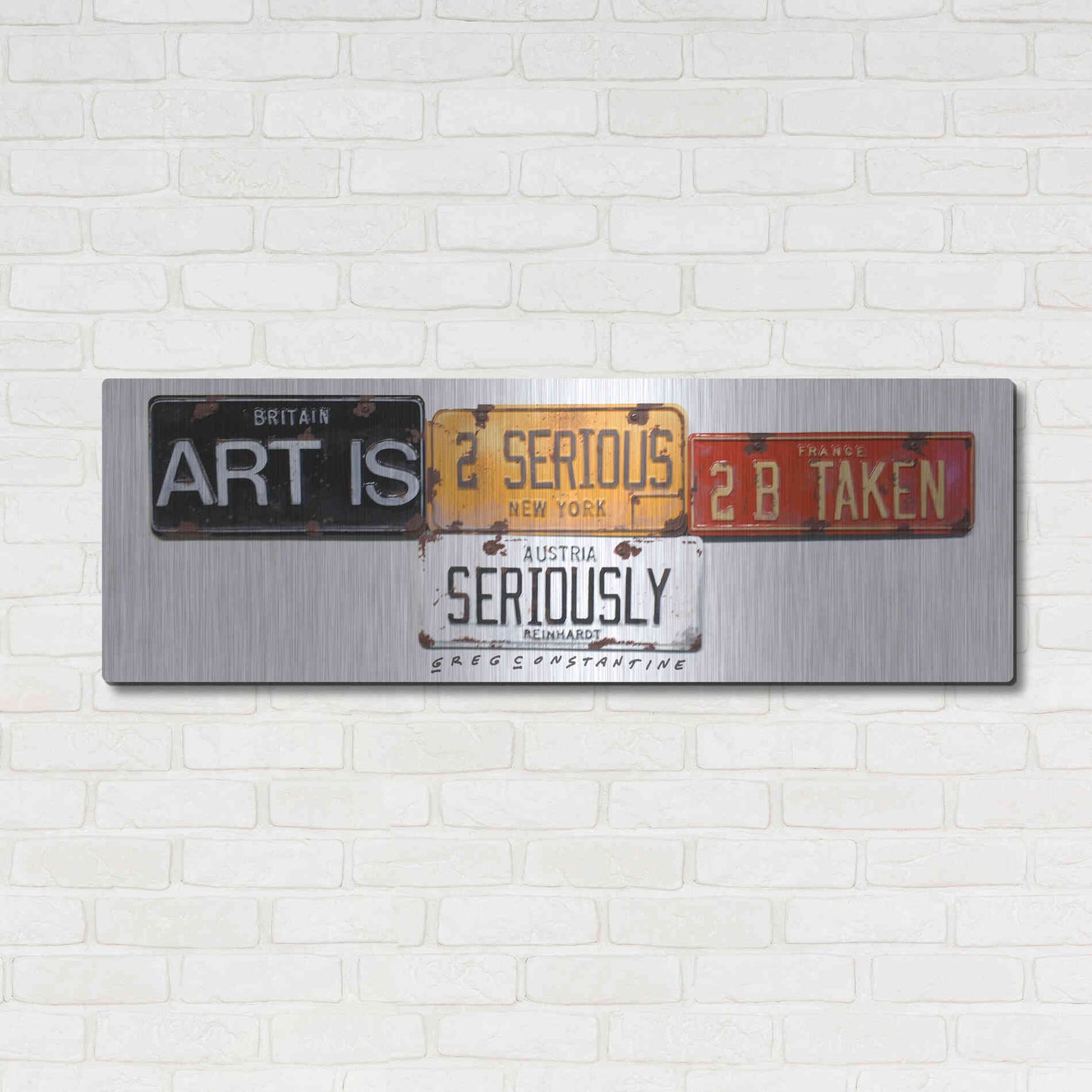 Luxe Metal Art 'Reinhardt Seriously' by Gregory Constantine, Metal Wall Art,48x16