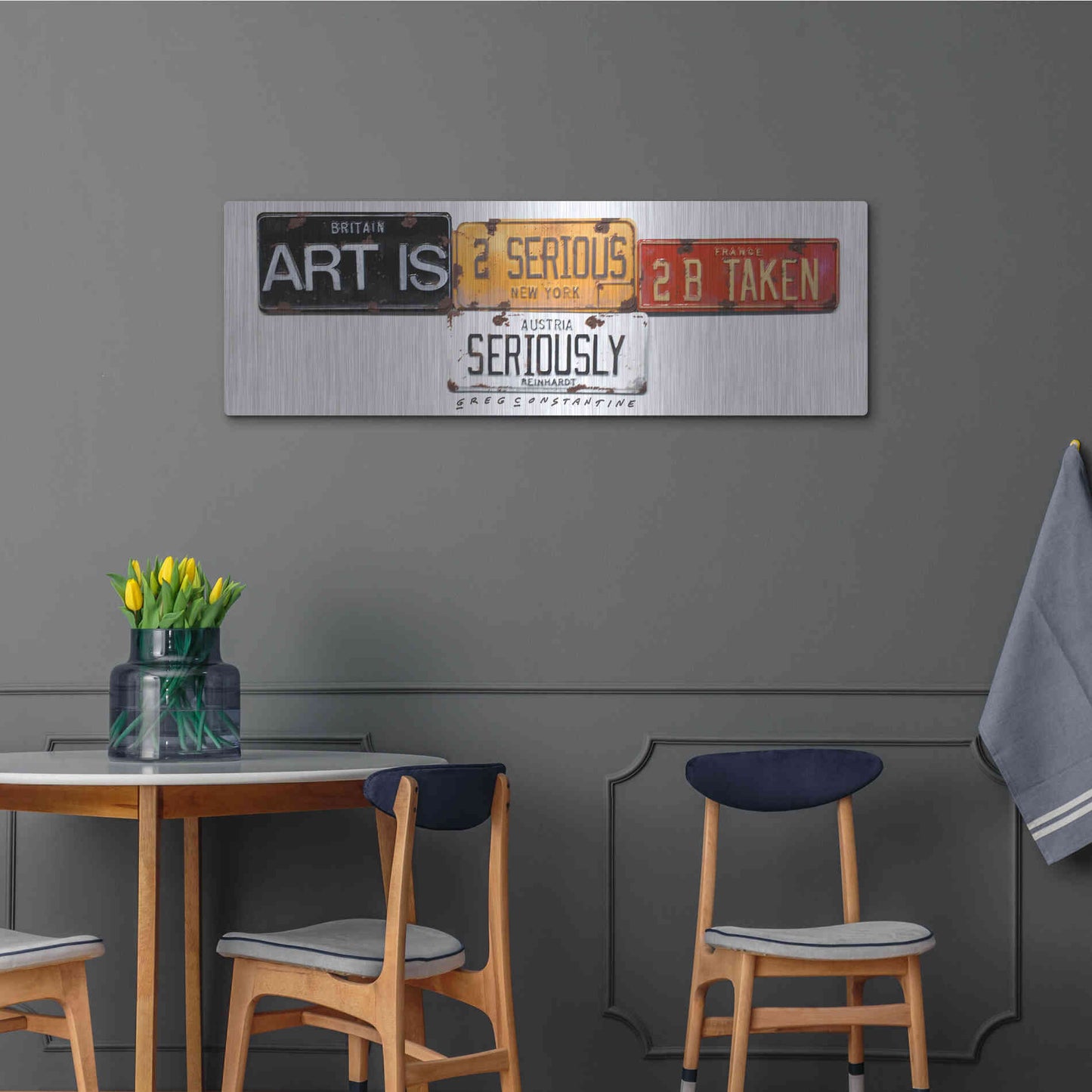 Luxe Metal Art 'Reinhardt Seriously' by Gregory Constantine, Metal Wall Art,48x16