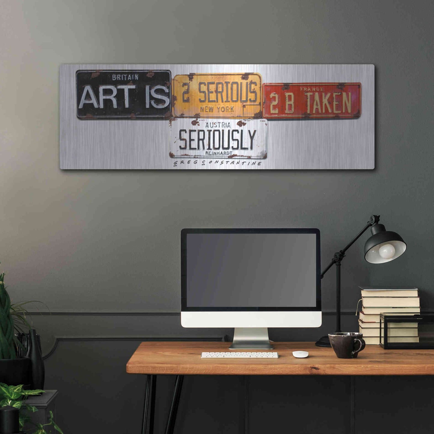 Luxe Metal Art 'Reinhardt Seriously' by Gregory Constantine, Metal Wall Art,48x16