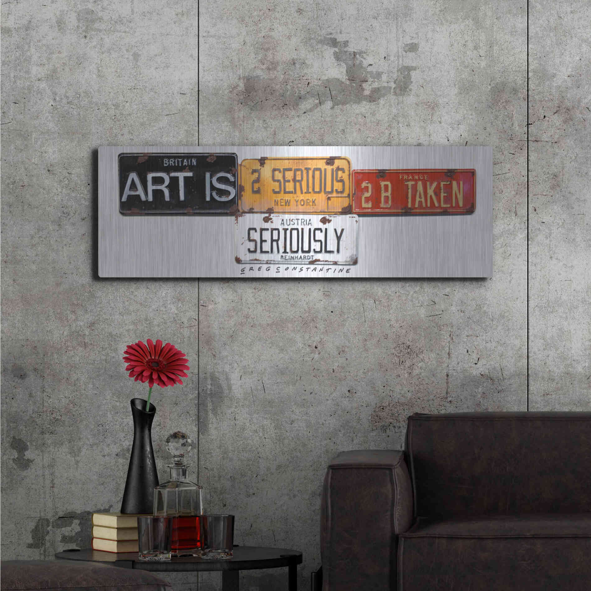 Luxe Metal Art 'Reinhardt Seriously' by Gregory Constantine, Metal Wall Art,48x16