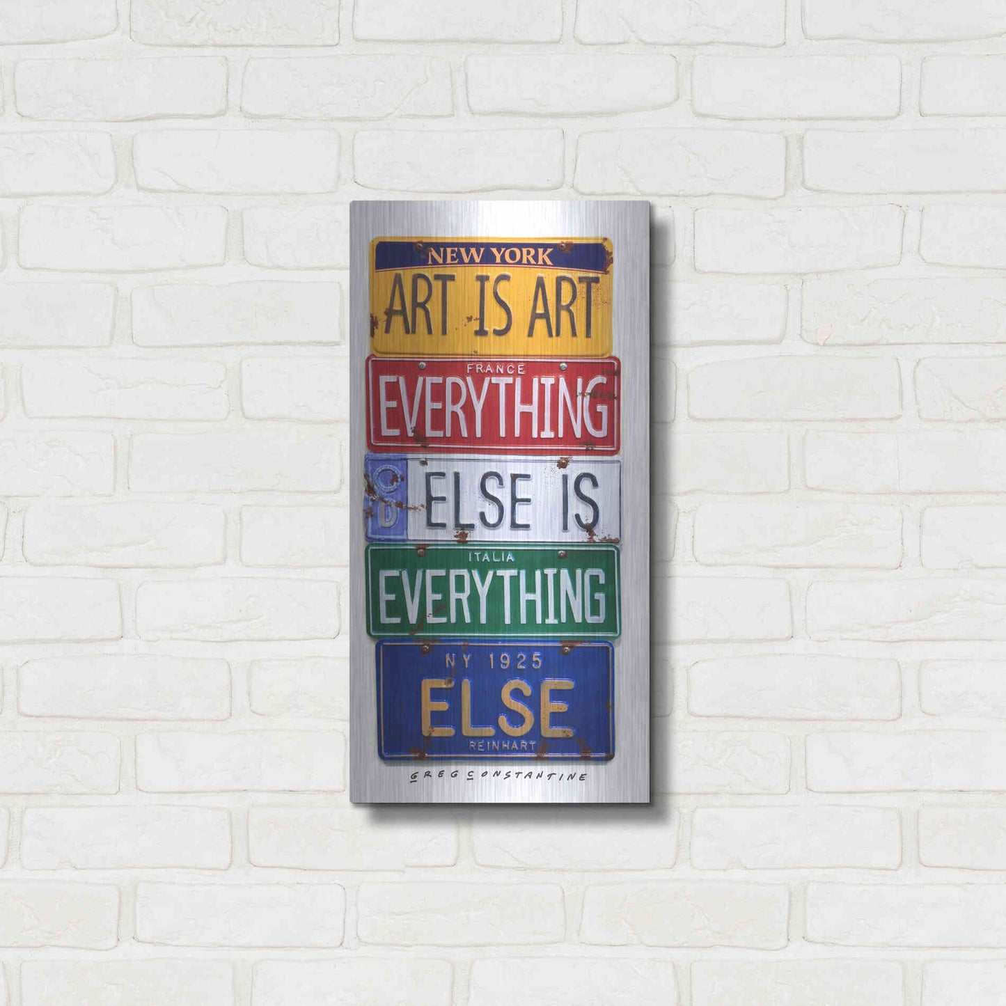 Luxe Metal Art 'Reinhardt Everything Else' by Gregory Constantine, Metal Wall Art,12x24