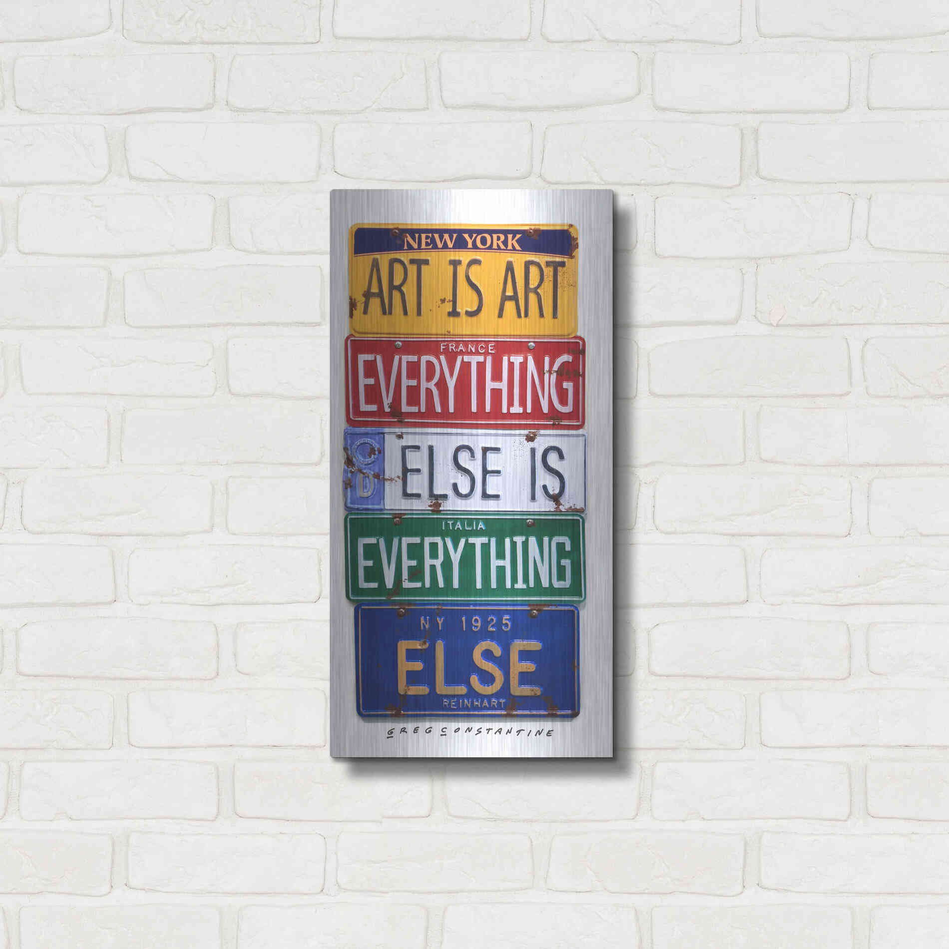 Luxe Metal Art 'Reinhardt Everything Else' by Gregory Constantine, Metal Wall Art,12x24