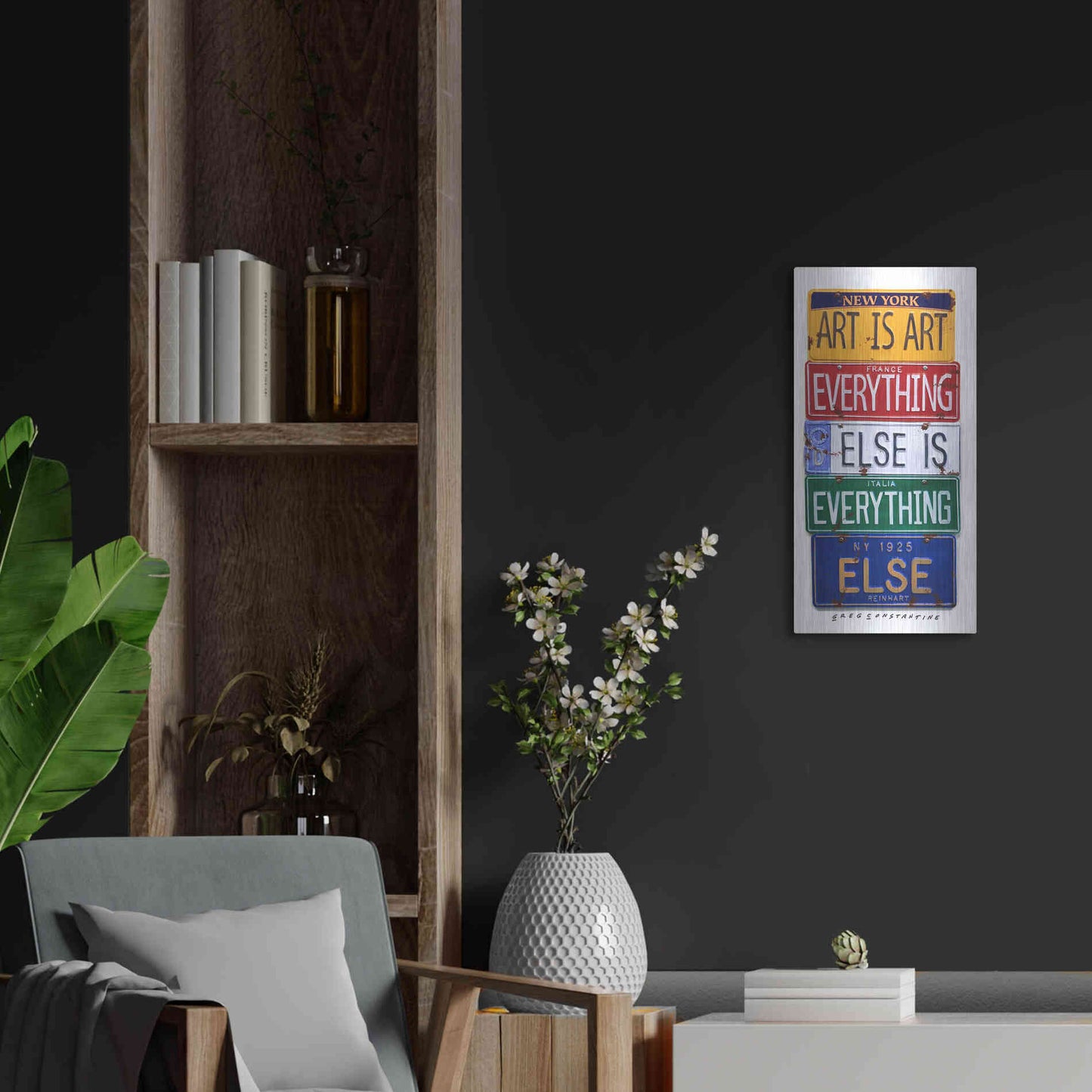 Luxe Metal Art 'Reinhardt Everything Else' by Gregory Constantine, Metal Wall Art,12x24