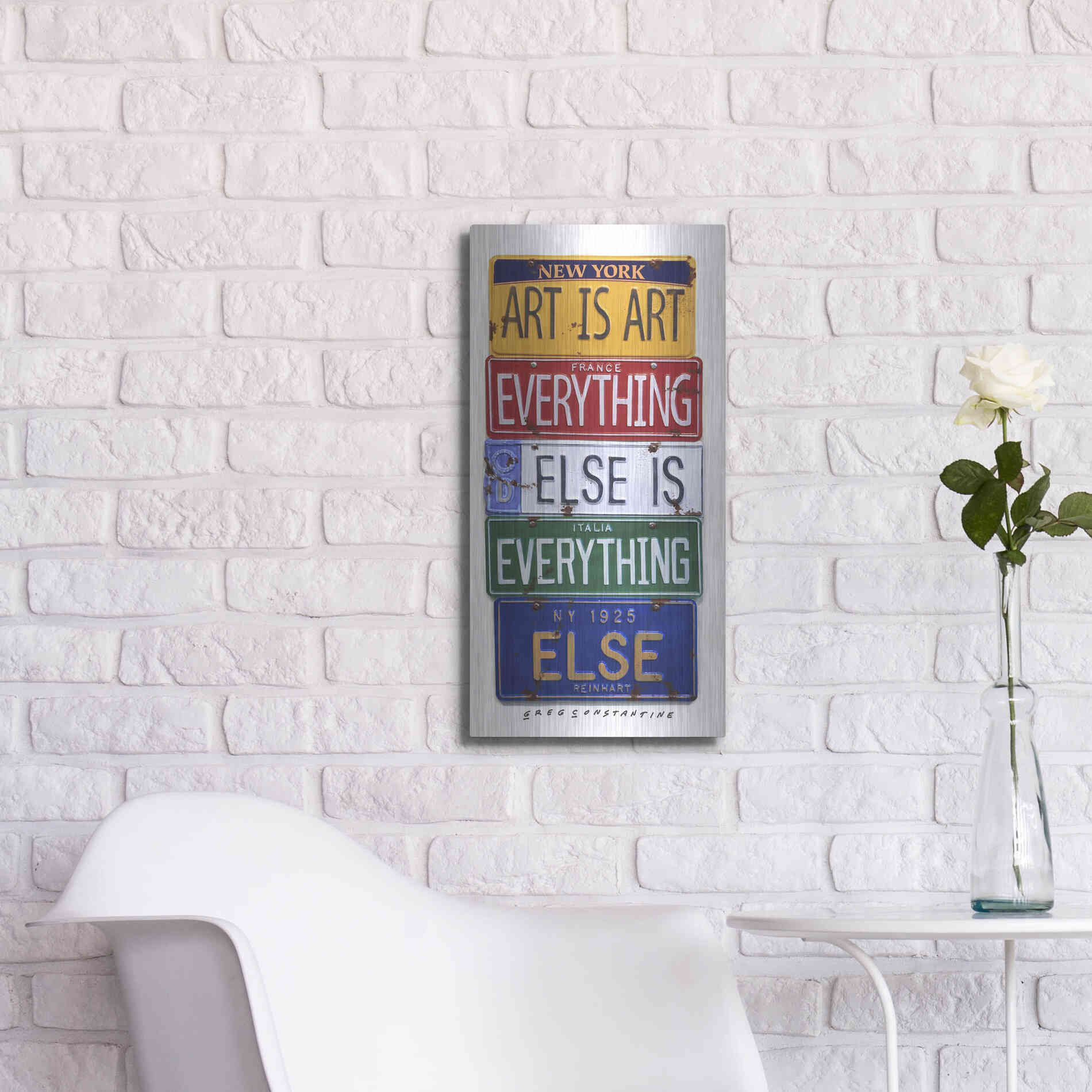 Luxe Metal Art 'Reinhardt Everything Else' by Gregory Constantine, Metal Wall Art,12x24