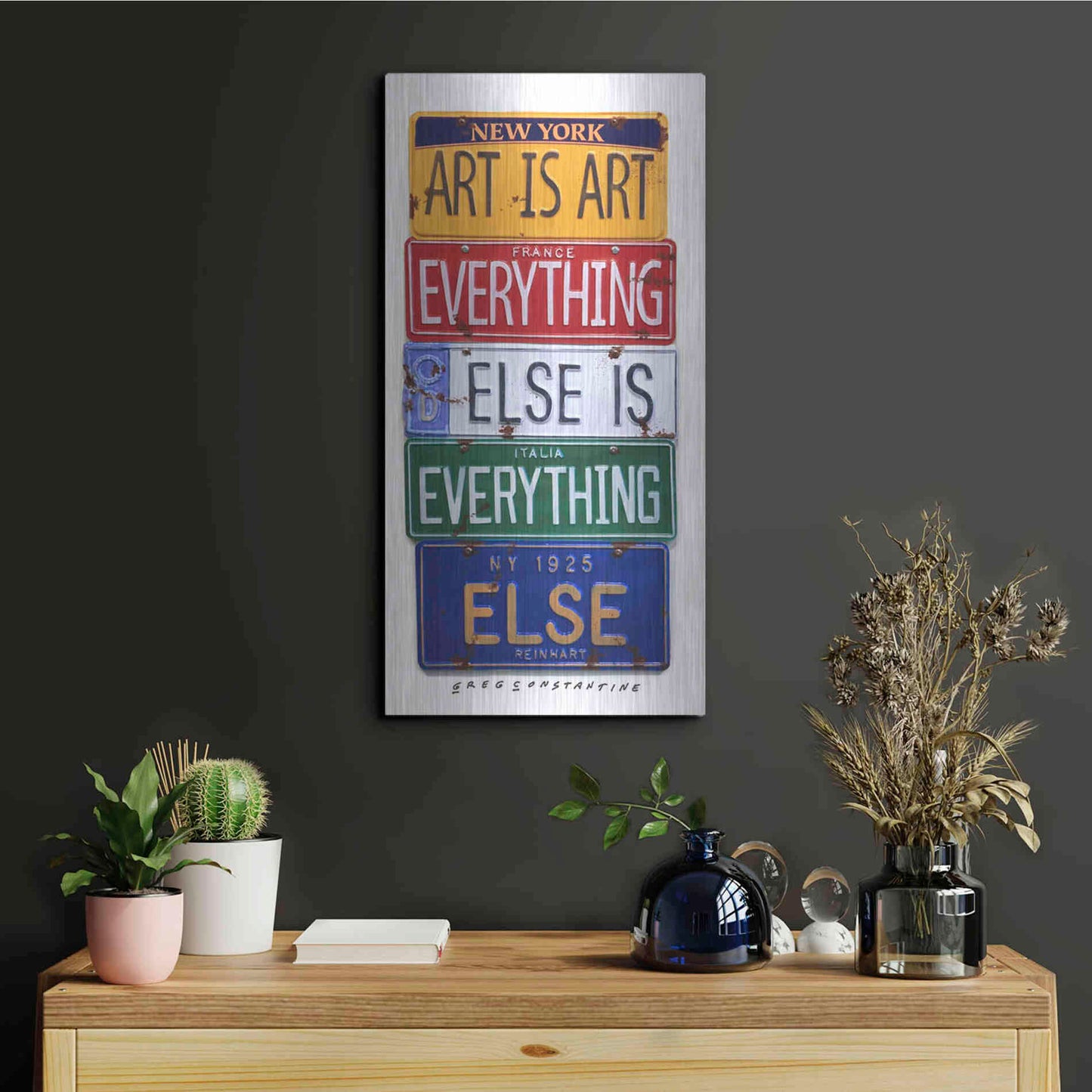 Luxe Metal Art 'Reinhardt Everything Else' by Gregory Constantine, Metal Wall Art,12x24