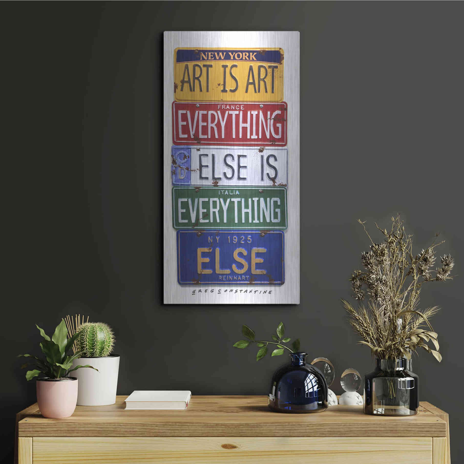 Luxe Metal Art 'Reinhardt Everything Else' by Gregory Constantine, Metal Wall Art,12x24