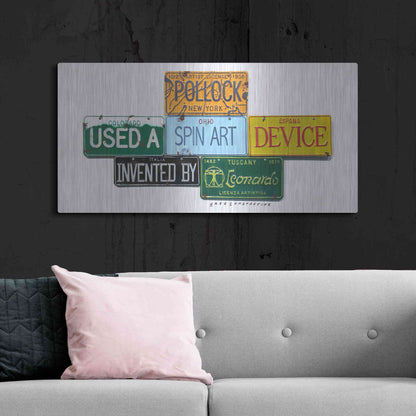 Luxe Metal Art 'Pollock Spin Art' by Gregory Constantine, Metal Wall Art,48x24