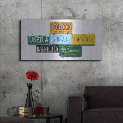 Luxe Metal Art 'Pollock Spin Art' by Gregory Constantine, Metal Wall Art,48x24