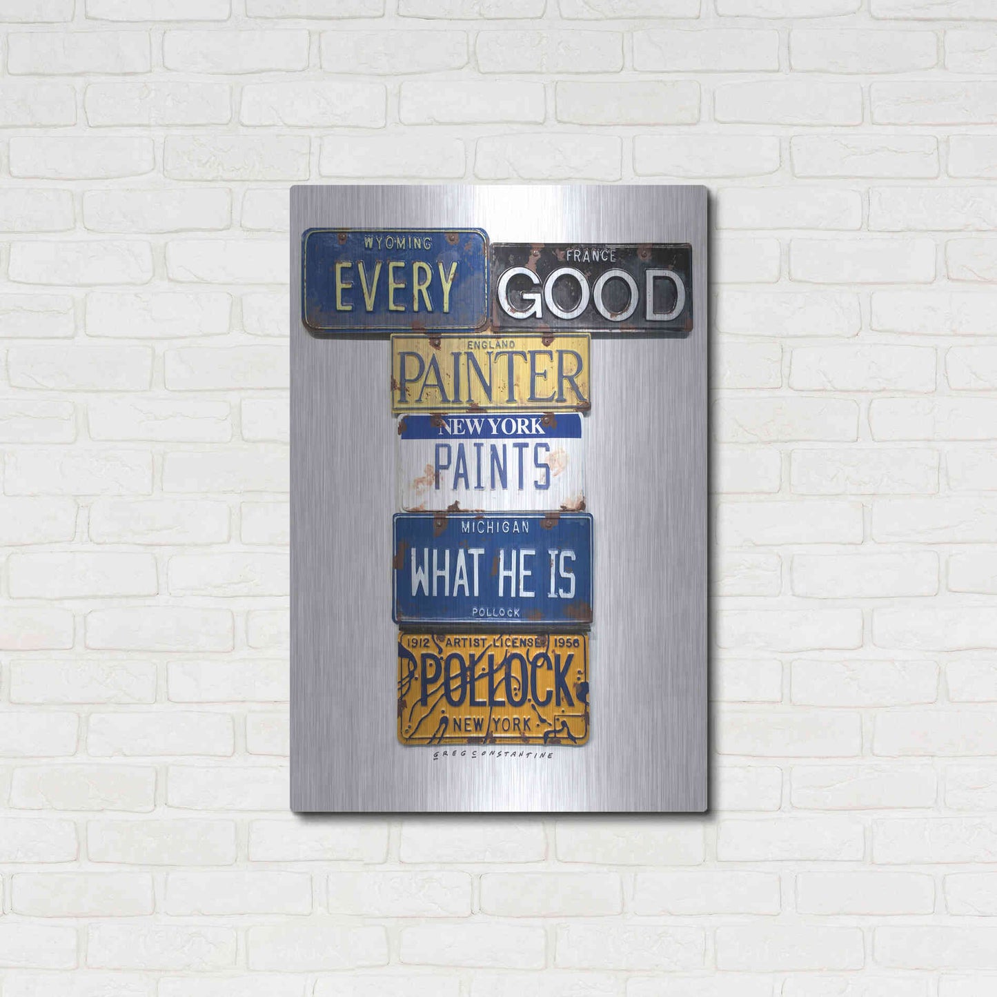 Luxe Metal Art 'Pollock Every Painter' by Gregory Constantine, Metal Wall Art,24x36