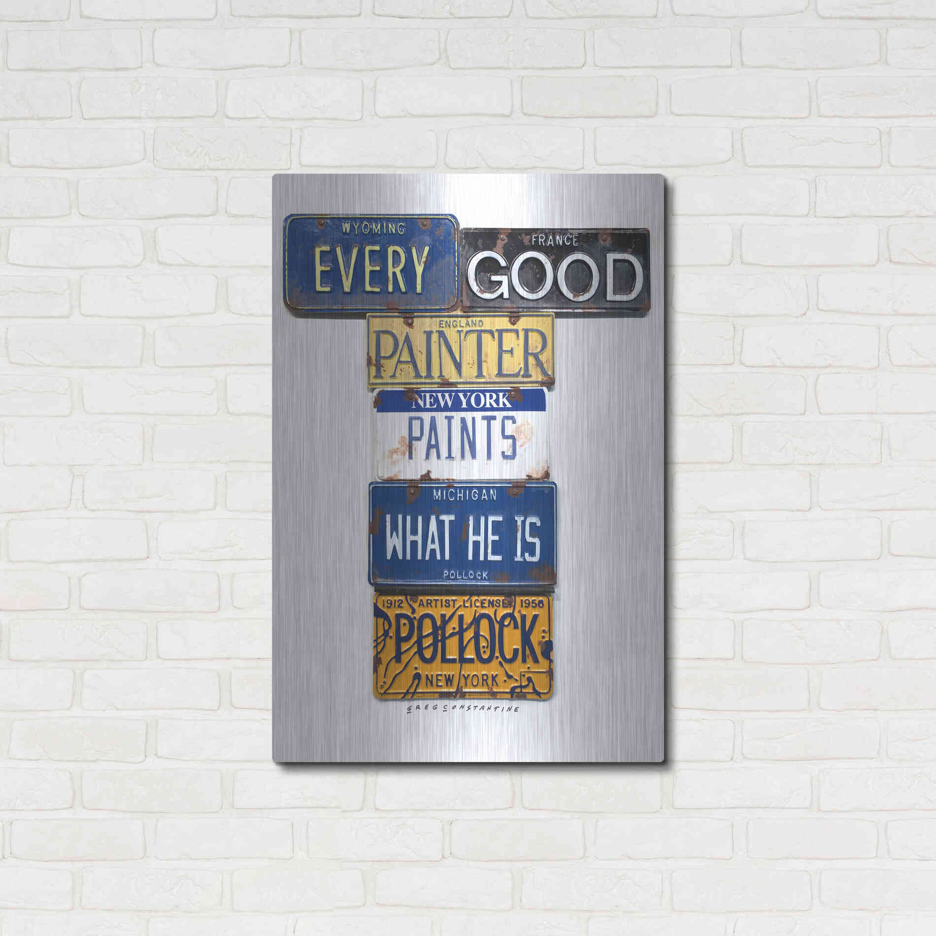 Luxe Metal Art 'Pollock Every Painter' by Gregory Constantine, Metal Wall Art,24x36