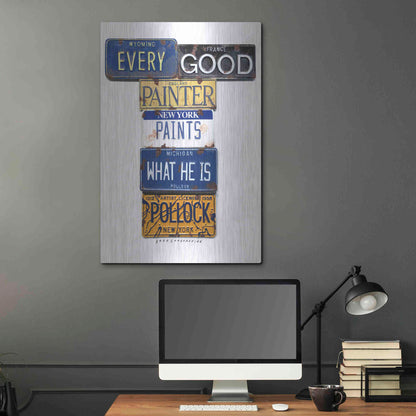 Luxe Metal Art 'Pollock Every Painter' by Gregory Constantine, Metal Wall Art,24x36