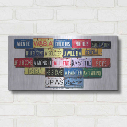 Luxe Metal Art 'Picasso Mother Said' by Gregory Constantine, Metal Wall Art,24x12