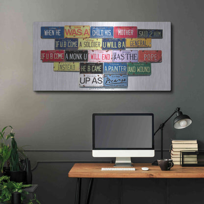 Luxe Metal Art 'Picasso Mother Said' by Gregory Constantine, Metal Wall Art,48x24