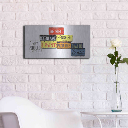 Luxe Metal Art 'Picasso Make Sense' by Gregory Constantine, Metal Wall Art,24x12
