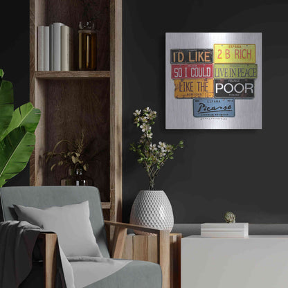 Luxe Metal Art 'Picasso Like 2 B Rich' by Gregory Constantine, Metal Wall Art,24x24