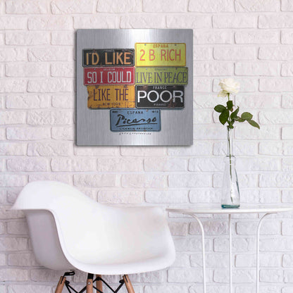 Luxe Metal Art 'Picasso Like 2 B Rich' by Gregory Constantine, Metal Wall Art,24x24