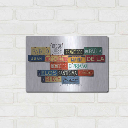 Luxe Metal Art 'Picasso Full Name' by Gregory Constantine, Metal Wall Art,16x12