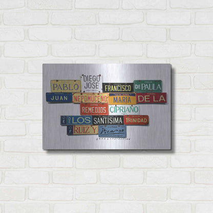 Luxe Metal Art 'Picasso Full Name' by Gregory Constantine, Metal Wall Art,24x16