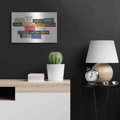 Luxe Metal Art 'Picasso Full Name' by Gregory Constantine, Metal Wall Art,24x16