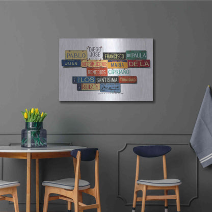 Luxe Metal Art 'Picasso Full Name' by Gregory Constantine, Metal Wall Art,36x24