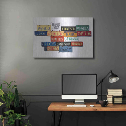 Luxe Metal Art 'Picasso Full Name' by Gregory Constantine, Metal Wall Art,36x24