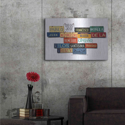 Luxe Metal Art 'Picasso Full Name' by Gregory Constantine, Metal Wall Art,36x24