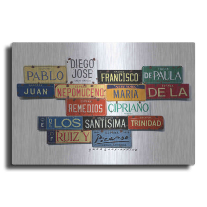 Luxe Metal Art 'Picasso Full Name' by Gregory Constantine, Metal Wall Art